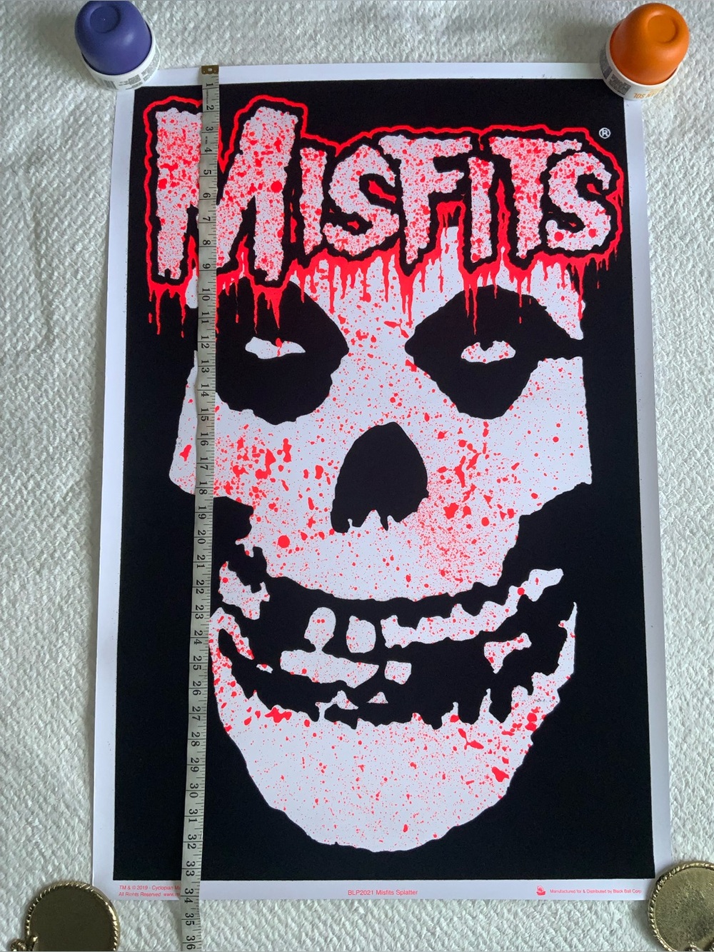Scorpio Posters Misfits Skull Splatter Black Light Poster - Picture 11 of 11